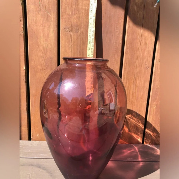 XL Amethyst Glass Floor Vase - Picture 4 of 5